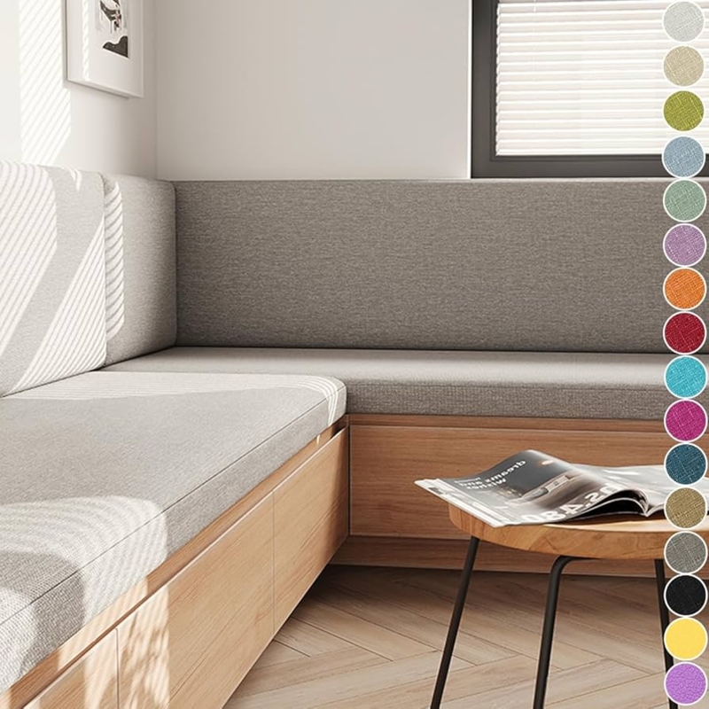 Minimalist L-Shaped Bench Cushion with Back Panels
