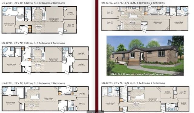 Mobile Home Floor Plan Ideas showing Multiple Ranch Layouts
