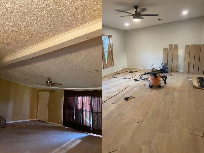 Mobile Home Remodel Popcorn Ceiling Removal Light Oak Floors