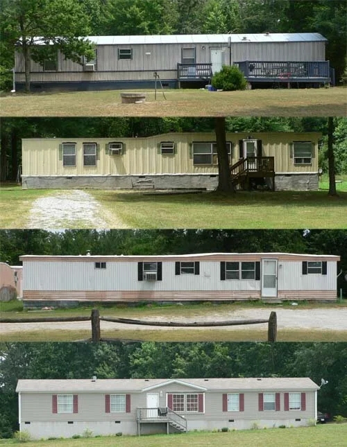 Mobile Home Rural Wooded Backdrop Single Wide Exterior Design