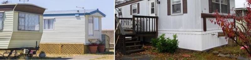 Mobile Home Skirting Comparison Showing Lattice Vs Solid Panel Designs
