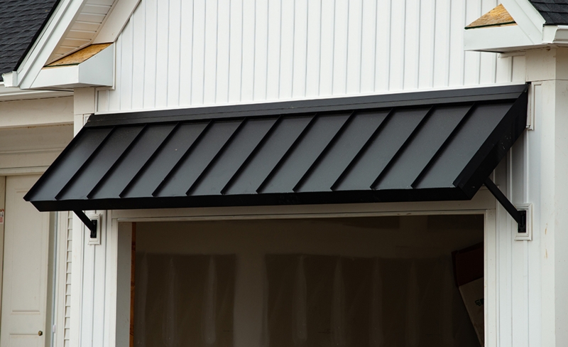 Modern Farmhouse Black Metal Standing Seam Awning
