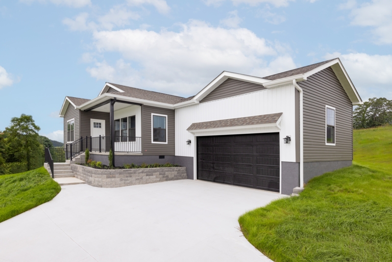Modern Manufactured Home Exterior Ideas With Concrete Look Skirting