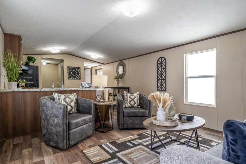 Modern Transitional Living Room featuring Grey Tub Accent Chairs