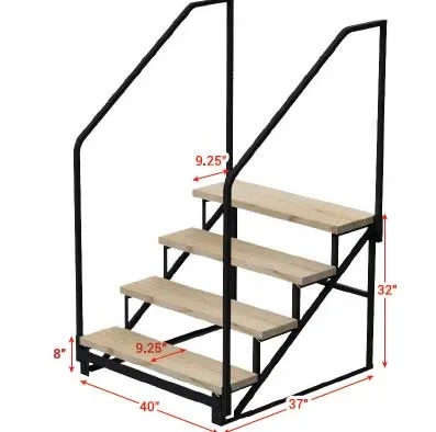 Modular Stairs Prefabricated Design Metal Handrails Open Risers