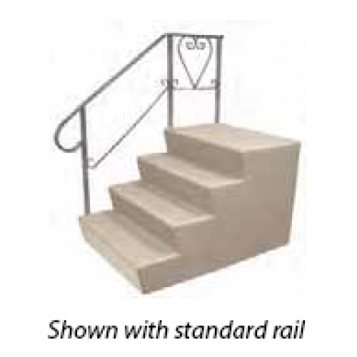 Modular Steps: Beige Scrollwork Detail Handrail Outdoor Steps