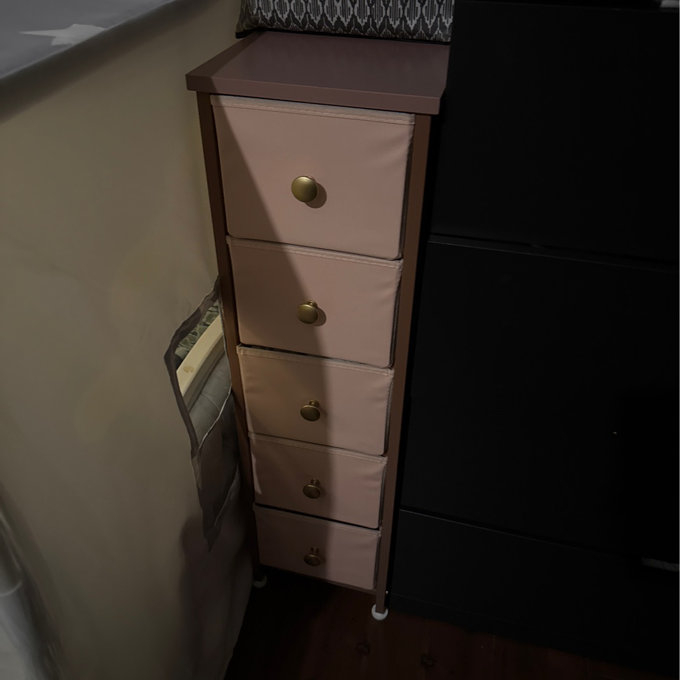 Narrow Dresser for Bathroom Storage Tower Silm Fabric Drawer for Bedroom Black  Dresser Pink Dresser | Foter