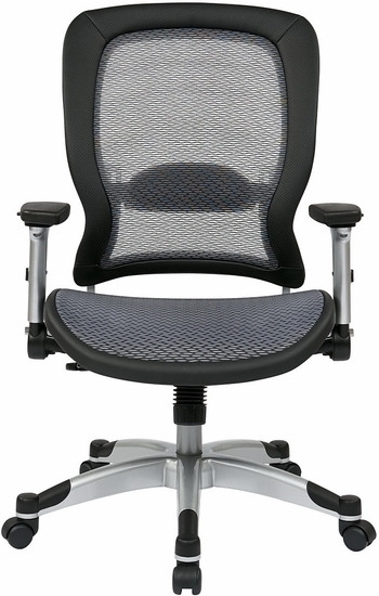 Office Chair Silver and Black Contrast Air Grid Mesh
