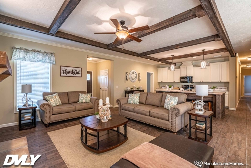 Open Concept Living Room featuring Wood Look Tile Flooring.