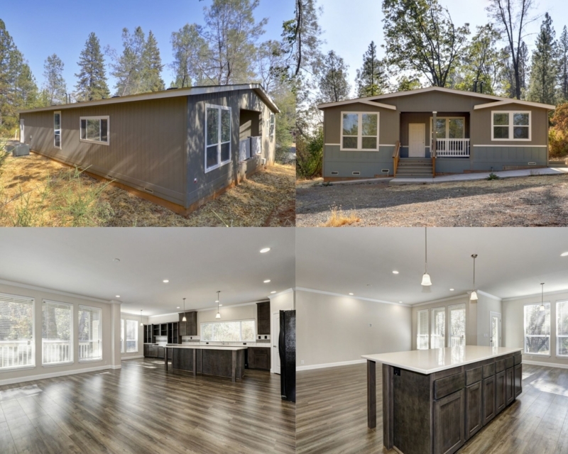 Open Concept Manufactured Home Design: Modern Kitchen Island and Windows