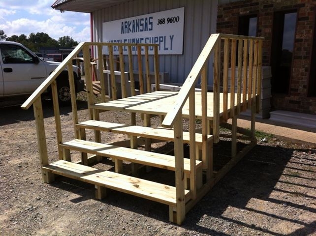 Outdoor Stairs Integrated Platform Portable Design Wooden Porch Steps