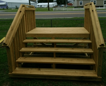 Outdoor Stairs Sturdy Five Steps with Landing Platform