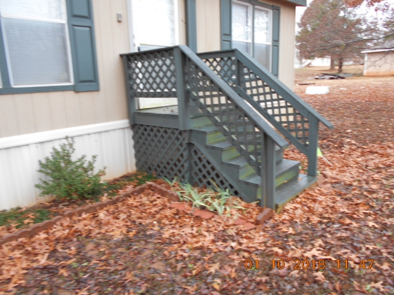 Outdoor Stairs With Lattice Sides, Charcoal Grey Paint