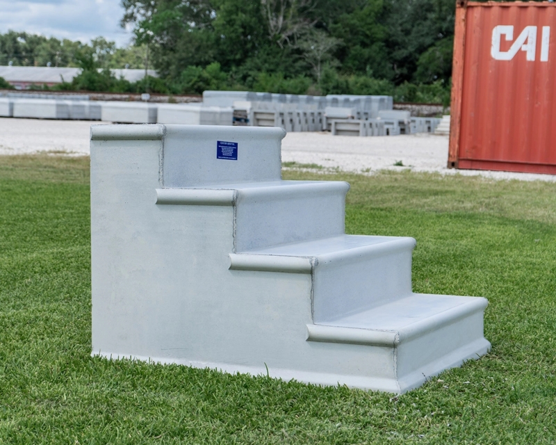 Outdoor Steps, Four Treads with Smooth Matte Finish for Precast Entry.