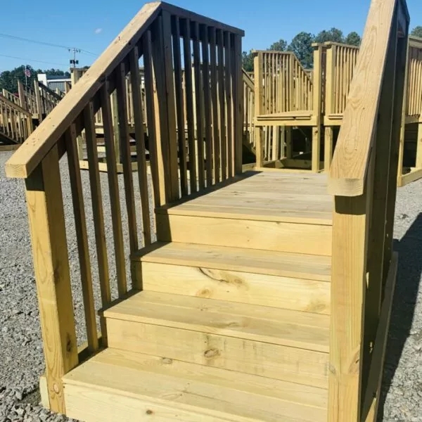 Outdoor Steps, Integrated Stoop with Pressure-Treated Wood.