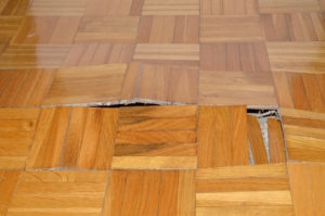 Parquet Flooring Buckled Surface Basketweave Pattern Honey Oak Finish