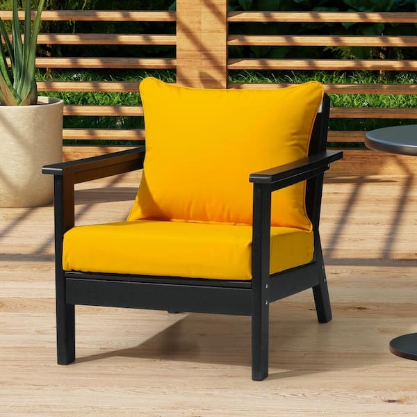 Patio Chair Cushions High Contrast Yellow Deep Seating Vibrant Patio