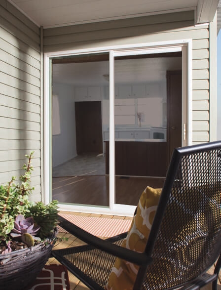 Patio Door Vinyl Rolling Glass with Screen for Deck Transition