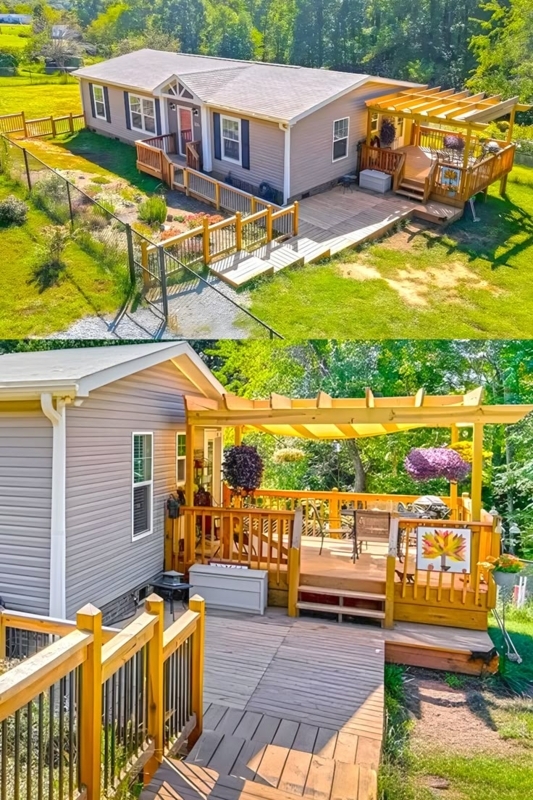 Pergola & Deck: Multi-Level Wood Design with Accessible Ramp