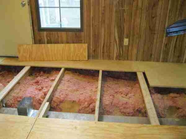 Plywood Subflooring Installation Scene HVAC Vent Feature