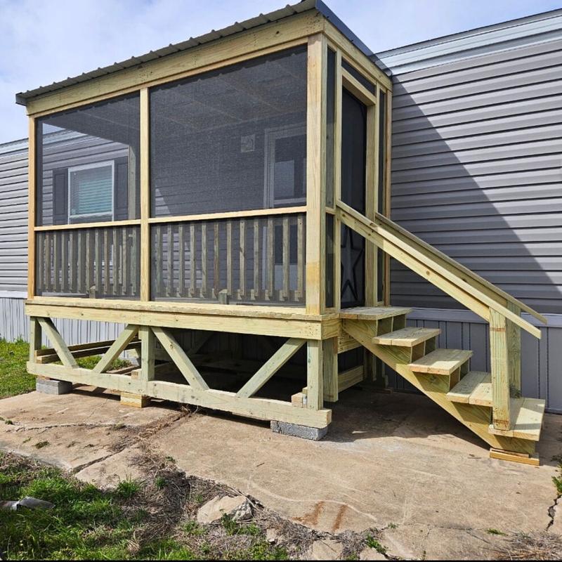 Portable Screened Porch Addition with Pressure Treated Finish