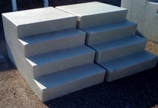 Portable Stairs: Light Gray Textured Non-slip Entry Steps
