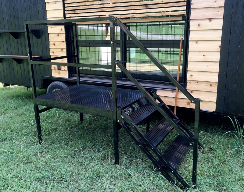 Portable Stairs Platform Landing Matte Black Modular Design Deck