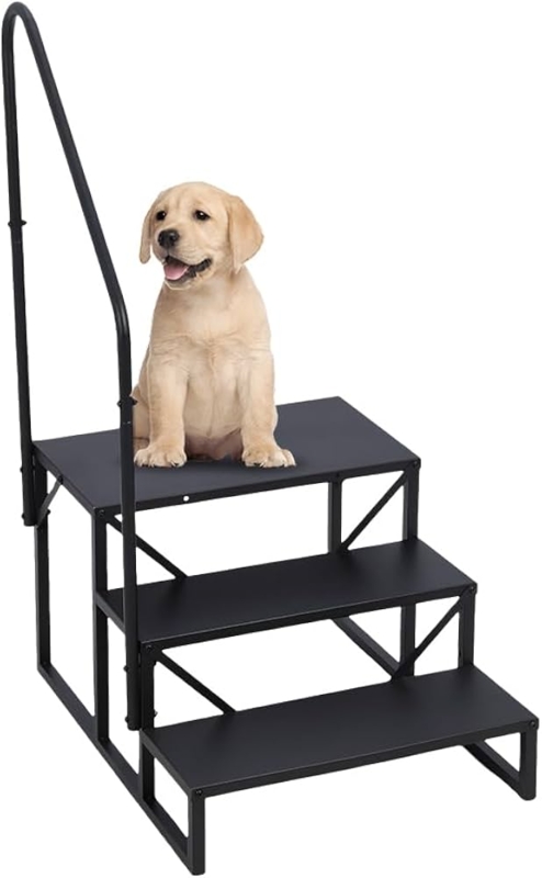 Portable Steps Integrated Handrail Three Tier Matte Metal