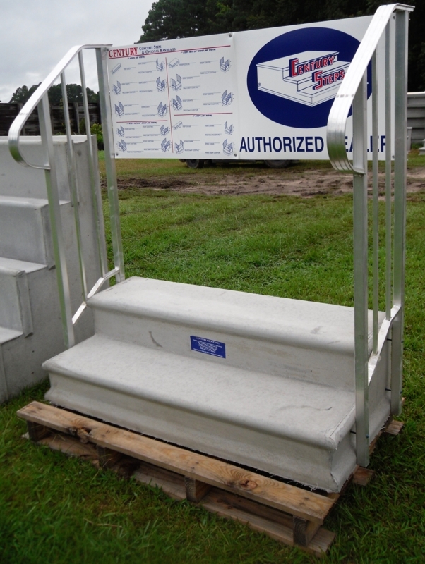 Precast Concrete Steps, Aluminum Handrails with Two-Tier Design.
