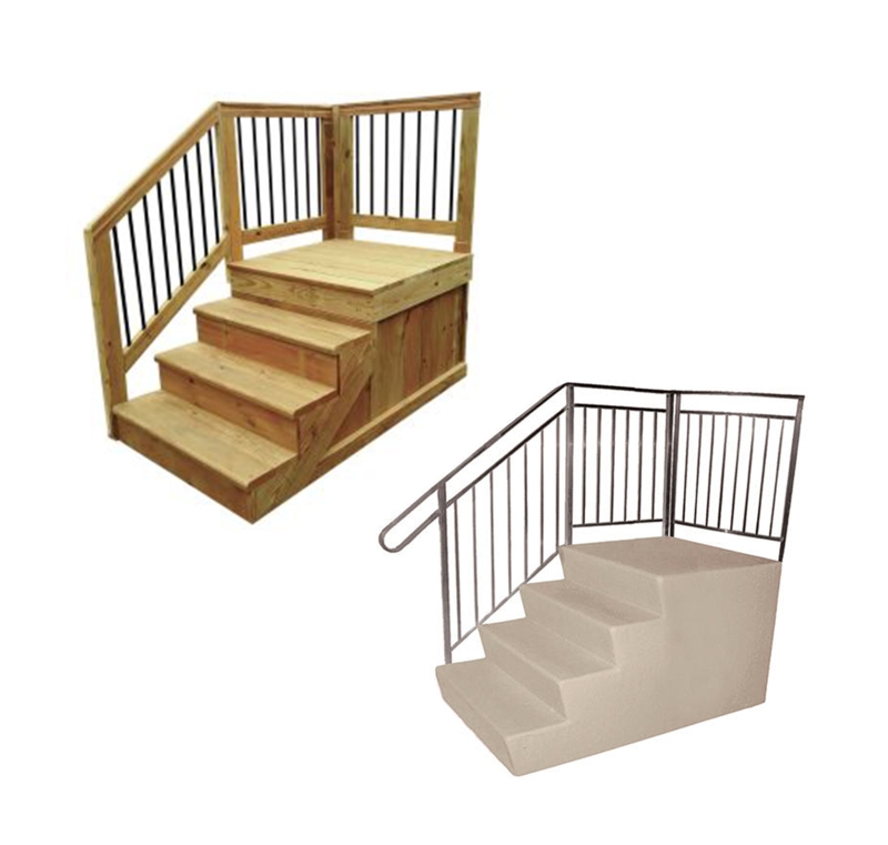 Prefabricated Exterior Stairs with Integrated Landing and Railings