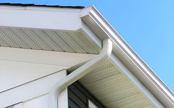 Rain Gutter K-Style Profile with Perforated Soffit and Fascia