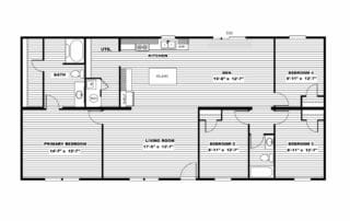 Residential Floor Plan Split Bedroom Primary Suite Four Bedroom