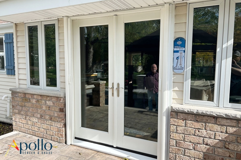 Retractable Screen Door Low Profile Housing French Door Application