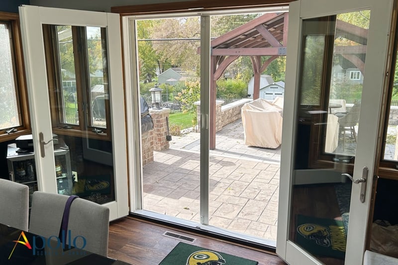 Retractable Screen Door White Wide Doorway Fit Center Pull Mesh