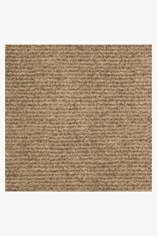 Ribbed Surface Doormat Light Brown Looped Pile Coir-like Detail