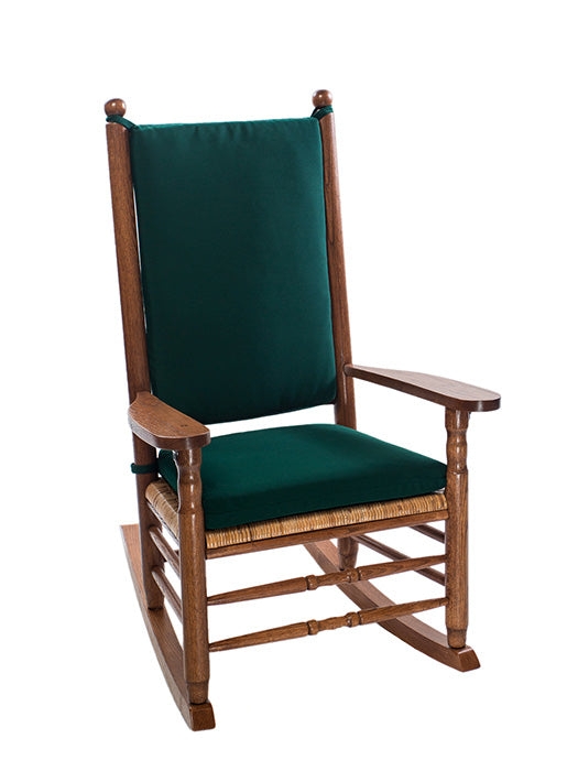 Rocker Cushions Forest Green Tie On Woven Seat Traditional Farmhouse
