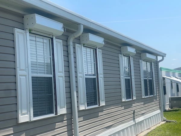 Rolling Shutters: White Exterior Mount with Protective Box Housing