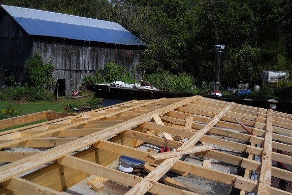 Roof Frame Wooden Roof Framing Project In Rustic Style