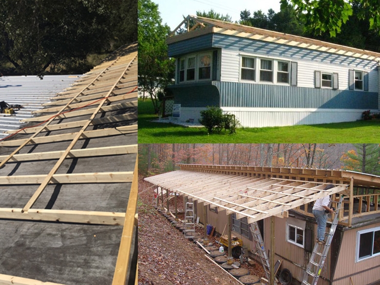 Roof Over Structure Pitched Roof Conversion Ideas For Mobile Home