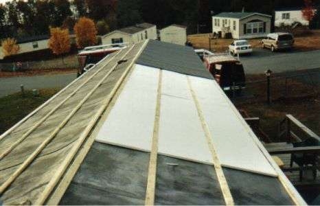 Roof Structure Upgrade using White Foam Insulation Panels