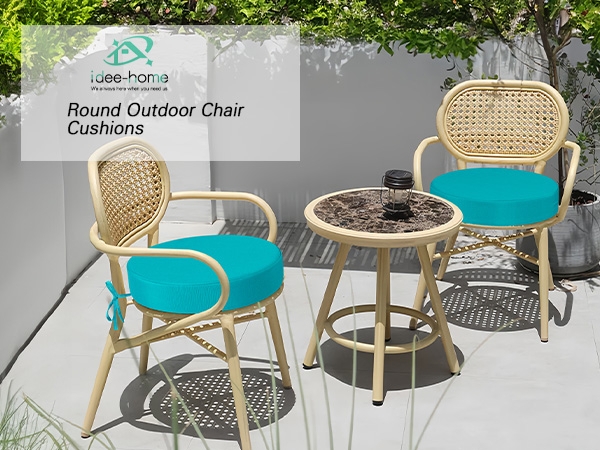Round Chair Cushion Turquoise Thick 3 Inch Loft Bistro Pairing