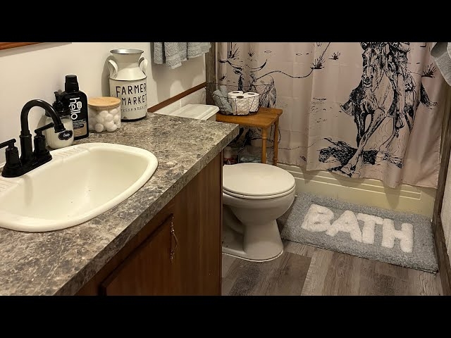 Rustic Western Bathroom Decor with Cowboy Themed Shower Curtain