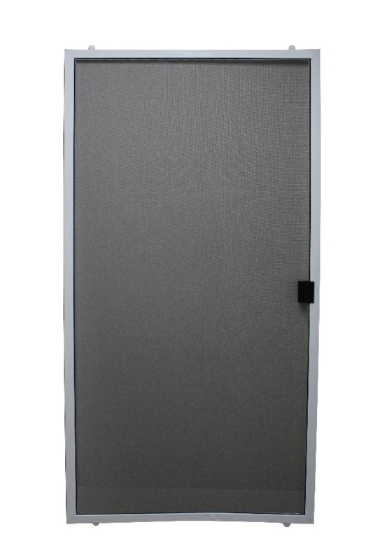 Screen Door White Frame Black Pull Handle Fine Mesh Minimalist