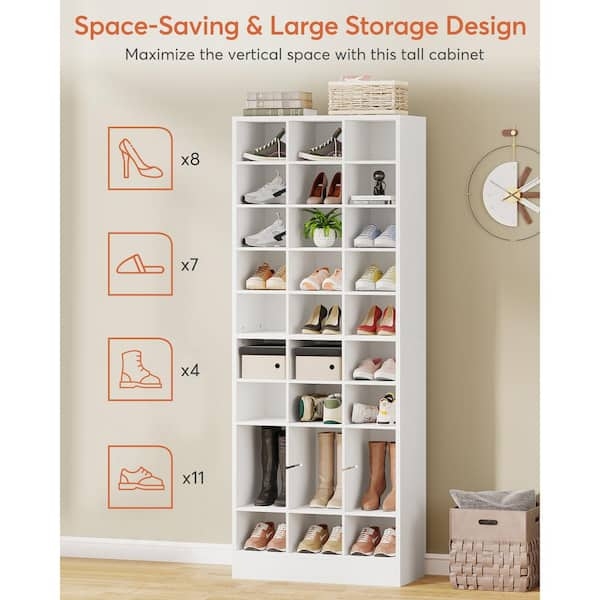Shoe Cabinet: 10-Tier High Capacity Modern Cubby Storage