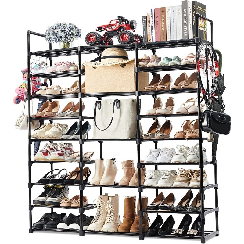 Shoe Rack Graduated Shelf Heights Matte Finish Boot Friendly Organizer