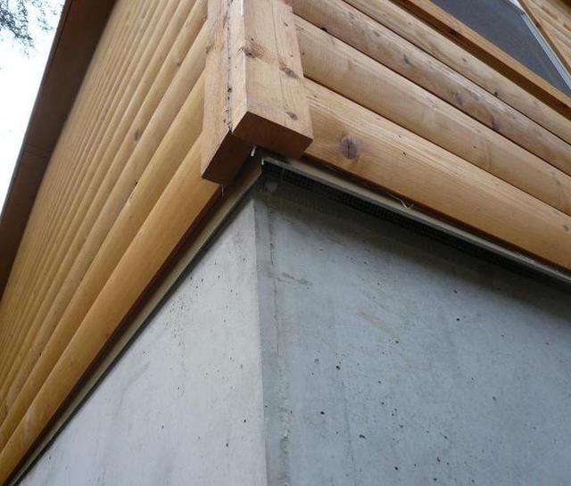 Siding Vent Junction for Log Siding and Concrete Skirting