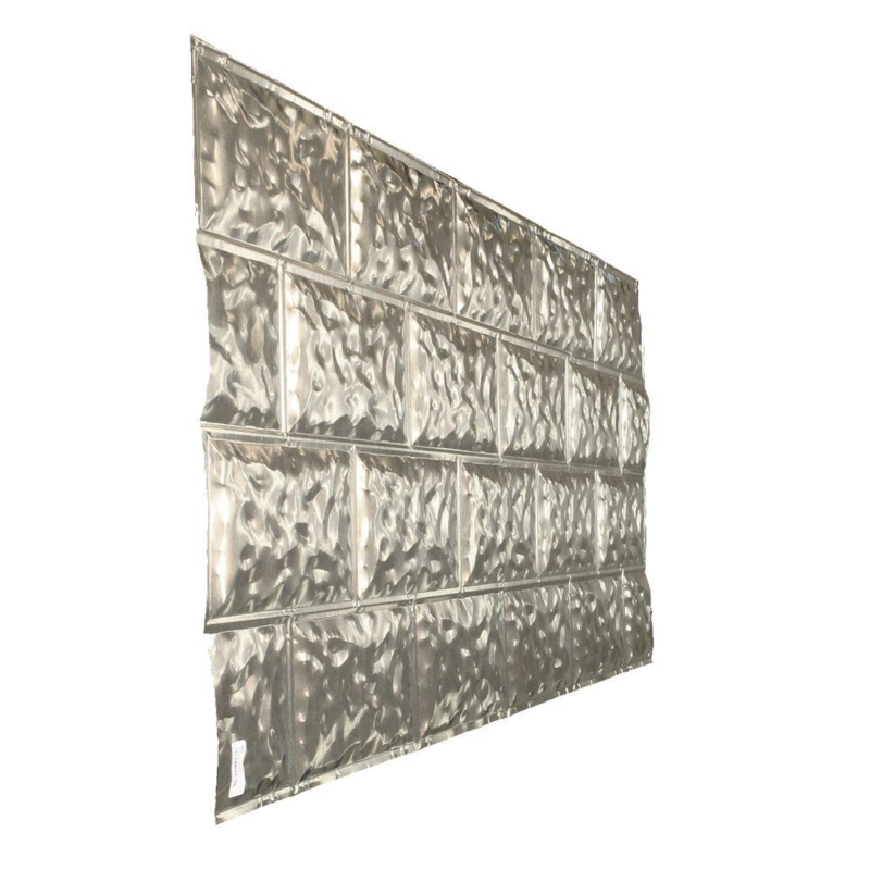 Skirting Panel: Metallic Silver Embossed with Rectangular Blocks