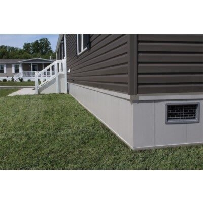 Skirting Panel Vented Vinyl Matte Light Grey Finish Exterior Trim