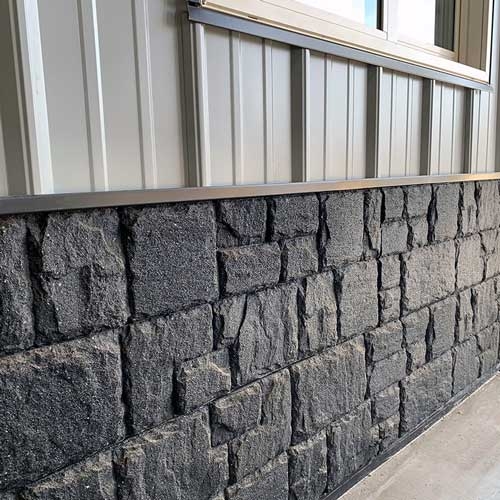Skirting Panels Charcoal Stone Texture Metal Trim Divider
