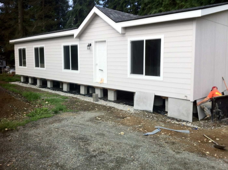 Skirting Panels Concrete Texture Exposed Pier Foundation Installation